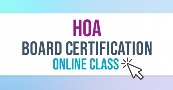 HOA board certification online class for homeowner association management Pensacola FL.